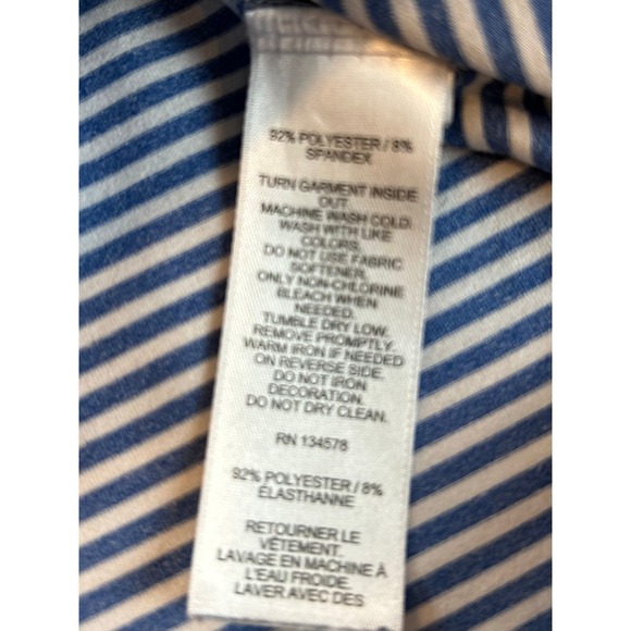 Vineyard Vines Performance Striped Polo Shirt Men's 2XL Blue White Whale Logo - Picture 10 of 10